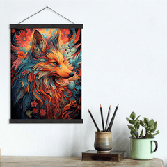 Fantasy Floral Fox Canvas Wall Art Print