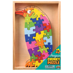 10.25" x 7.25" WOODEN PENGUIN LETTER PUZZLE LLB Puzzle