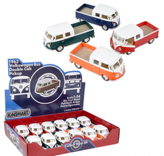 5" DIE-CAST PULL BACK 1963 VW DOUBLE CAB PICK UP  Car Toys