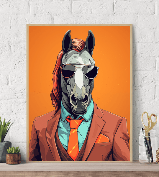 Horse Suit Canvas Wall Art print