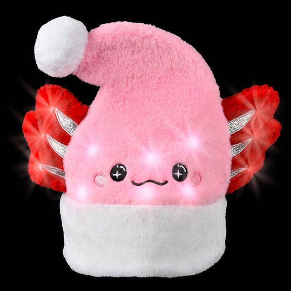 Light-Up Pink Axolotl Santa Hat Christmas