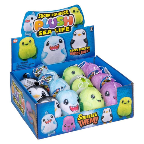 2.75" Sugar Squeeze Plush Sealife Assortment 12ct - LLB Toys