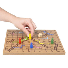 10" WOODEN SNAKES AND LADDERS LLB kids toys