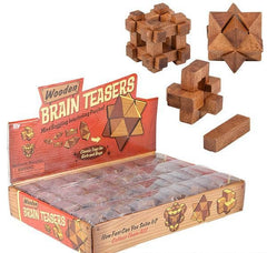 1.75" WOODEN BRAIN TEASERS LLB Wood Toy - Kids