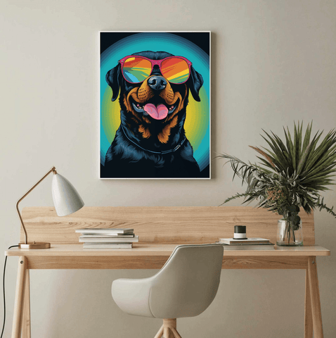 Rottweiler POP ART Sunglasses Canvas Wall Art Print