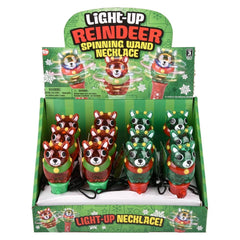 Light Up Xmas Reindeer Spinng Wand Necklace  - LLB Toys