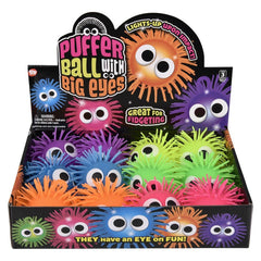4" Light-Up Puffer Ball With Eyes 12ct - LLB Toys