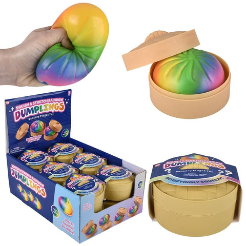 3.25" Squish & Stretch Rainbow Surprise Dumplings - LLB Toys