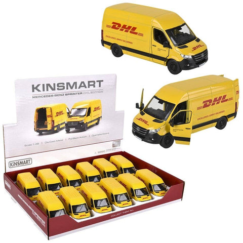 5" Diecast Pull Back DHL Sprinter Van 12ct LLB kids toys