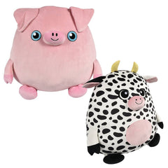 24" Squishy-Ishy Pig And Cow Plush - LLB Toys