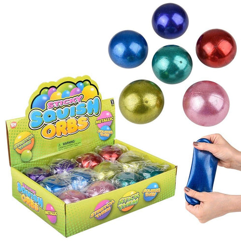 SQUISH STICKY METALLIC BALL 2.75" LLB Squishy Toys