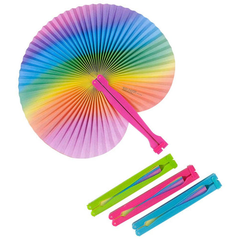 10" RAINBOW FOLDING FANS LLB kids toys