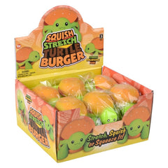 4" Squish And Stretch Turtle Burger 12ct- LLB Toys
