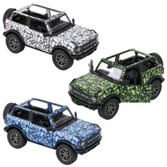 5" Diecast 2022 Ford Bronco Open Top Camo Print - LLB Toys