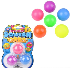 1.6" SQUISH STICKY NEON ORBS LLB Squishy Toys