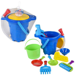 Large Bucket With 9pc Sand Toys - LLB Toys