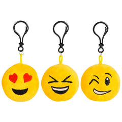 2.75" plush EMOTICON BACKPACK CLIP 24/UNIT LLB Backpack