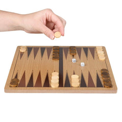 10" WOODEN BACKGAMMON LLB Wood Toy - Kids