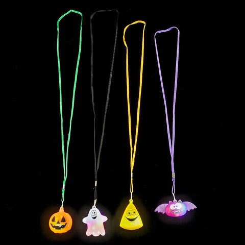 2" Halloween Flashing Necklace Assortment (24pc) - LLB Toys
