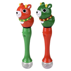 Light-Up Reindeer Bubble Wand Red/Green 14"