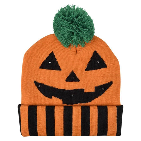 Light-Up Jack O Lantern Beanie Hat - Halloween- LLB Toys