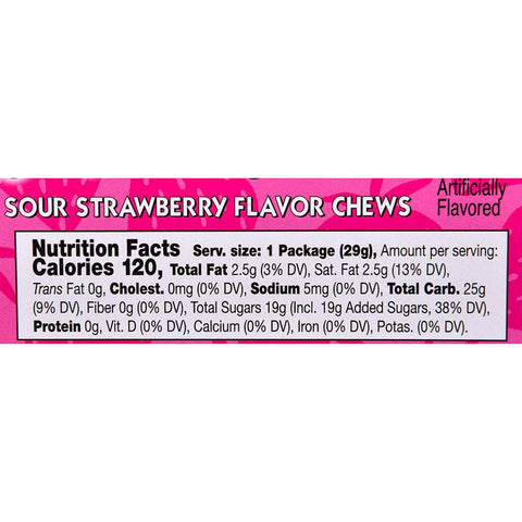 Zappo Sour Strawberry Chews - LLB Candy