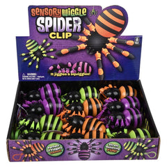 3" Wiggle Sensory Spider Clip On 12ct LLB kids toys