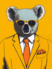 Koala Suit Canvas Wall Art print