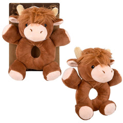 5.5" Highland Cow Plush Baby Rattle - LLB Toys