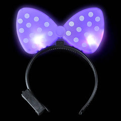 LIGHT-UP PLASTIC POLKA-DOT BOW HEADBAND LLB Light-up Toys