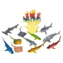 12PC SHARK AND RAY MESH BAG PLAY SET LLB kids toys