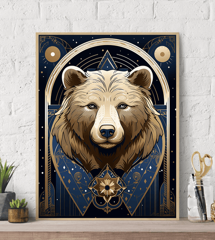Mystical Bear Canvas Wall Art print