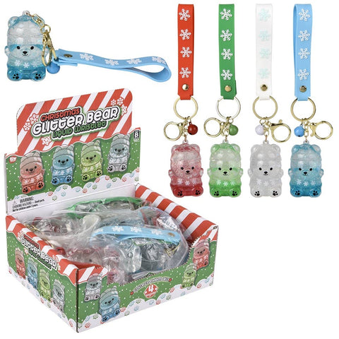 2.33" Christmas Liquid Bear Wristlet Clip On - LLB Toys