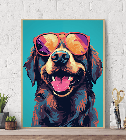 Golden Retriever POP-ART Canvas Wall Art print