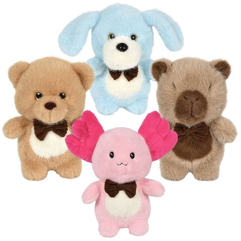 12" Mink Bowtie Animals Plush - LLB Toys