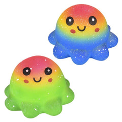 3.5" Squish And Stretch Rainbow Octopus LLB Squishy Toys