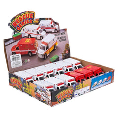 5" DIE-CAST PULL BACK RESCUE AMBULANCE LLB Car Toys