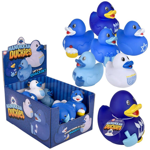 3.5" Hanukkah Rubber Duck Party Favors 12ct - LLB Toys