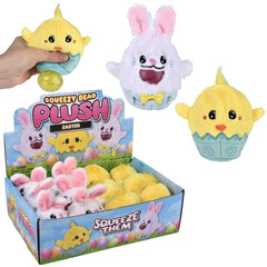 Squeezy Bead Easter Plush 3" 12/disp - LLB Toys