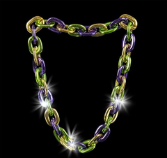 38" LIGHT-UP BIG CHAIN MARDI GRAS NECKLACE LLB Light-up Toys