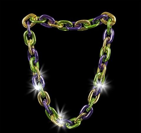 38" LIGHT-UP BIG CHAIN MARDI GRAS NECKLACE LLB Light-up Toys