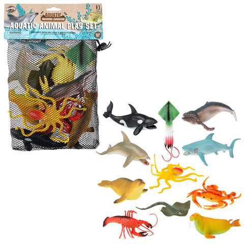 11PC MESH BAG AQUATIC ANIMAL ASSORTMENT LLB kids toys