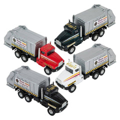 6" DIE-CAST PULL BACK GARBAGE TRUCK LLB Car Toys