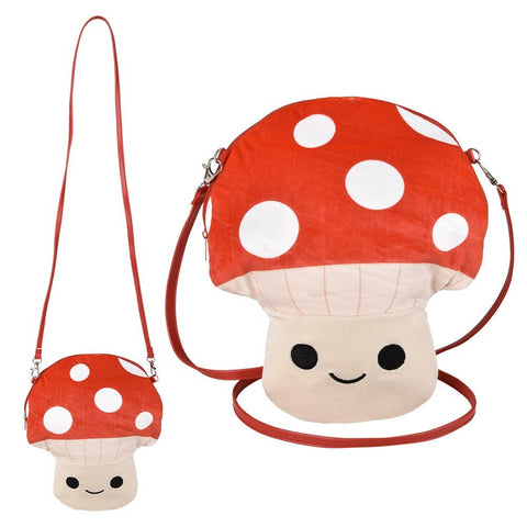 Mushroom Plush Crossbody 10"x11"