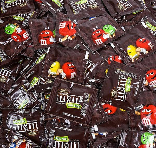 M&M FUN SIZE BULK MILK CHOCOLATE 20lb LLB candy