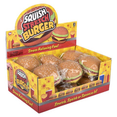 3.25" SQUISH AND STRETCH HAMBURGER LLB Squishy Toys