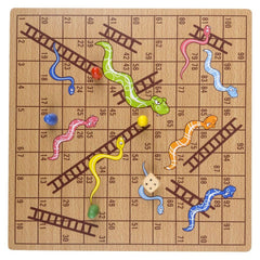 10" WOODEN SNAKES AND LADDERS LLB kids toys