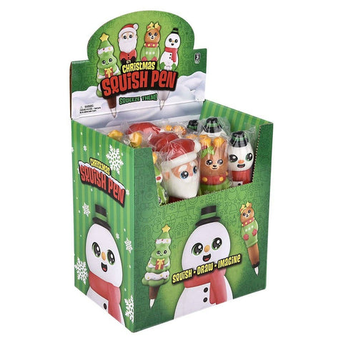 7" Christmas Squish Pen 12ct LLB Squishy Toys