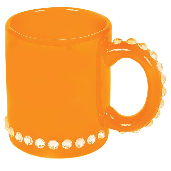 CERAMIC ORANGE MUG WITH RHINESTONE LLB kids toys