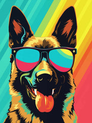 German Shepherd POP-ART Canvas Wall Art print